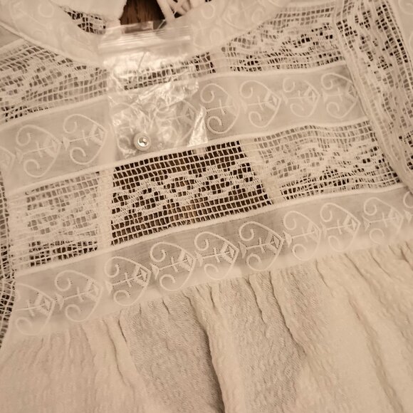 Free People Size L Cream Lace Top (NWT) - Picture 5 of 13